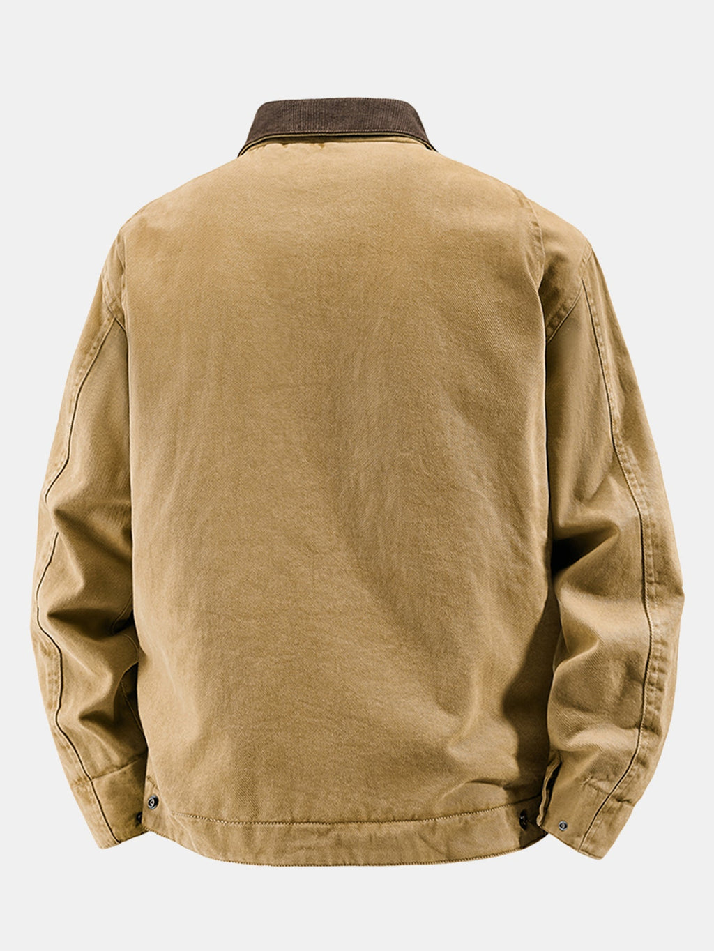 Chaqueta con cuello de pana lavada y cierre de cremallera