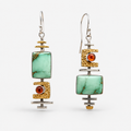 Pendientes de piedra natural en metales mixtos