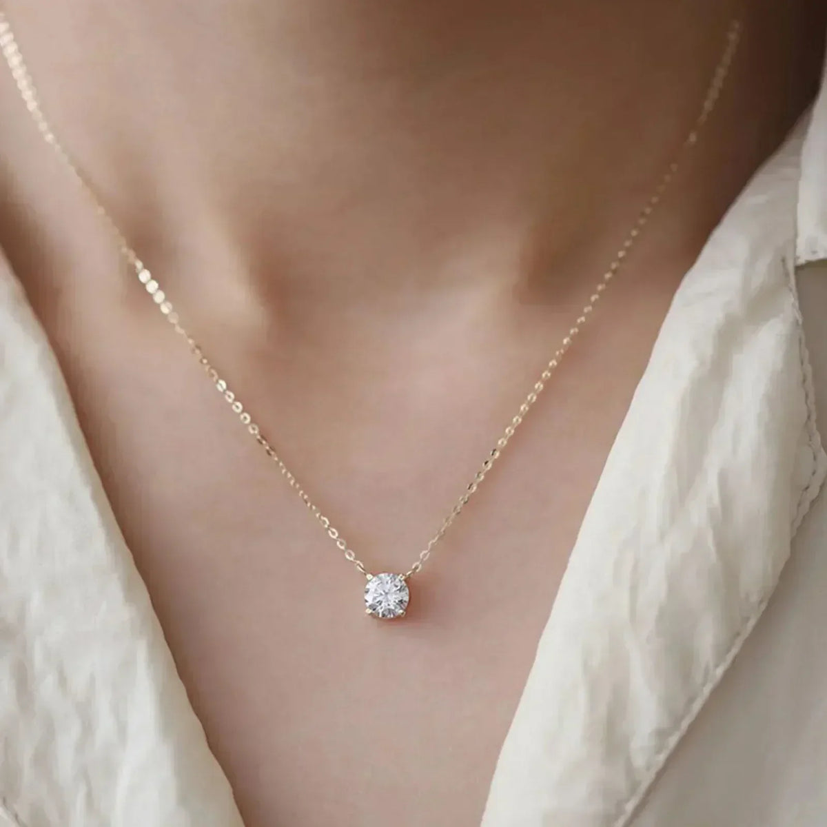 ELVIRA | Collar de Plata Bañada en Oro con Circonita