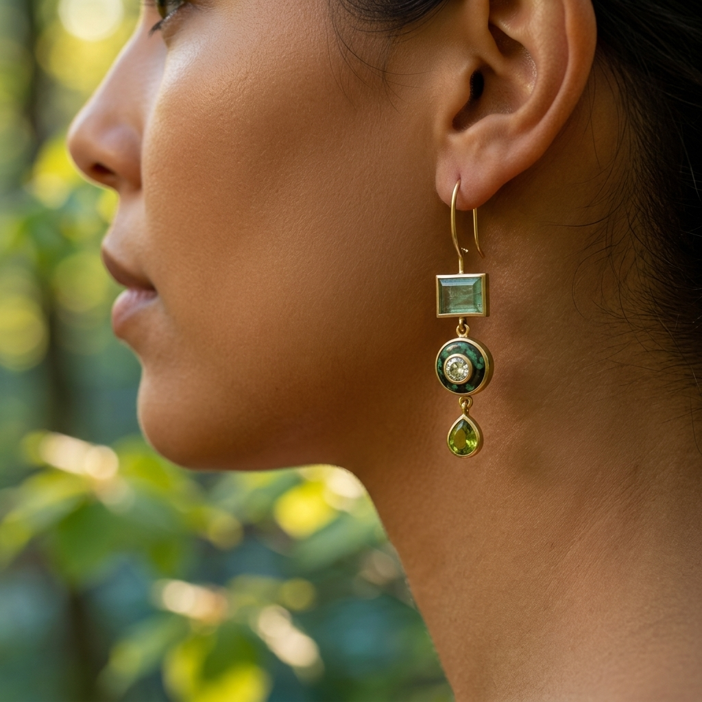 Pendientes vintage verdes